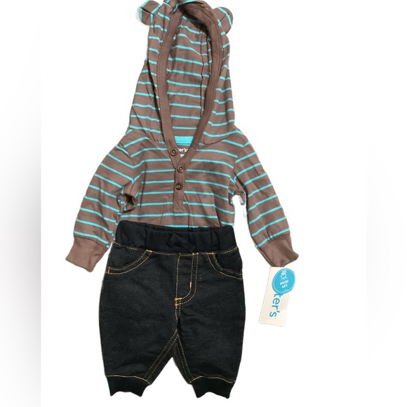 Baby Boy Carter's 2-Piece Hooded
Bodysuit & Pants Set. Size Newborn. NWT - Picture 2 of 6